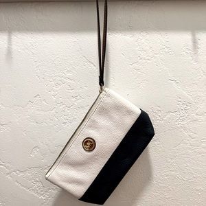 Michael Kors MK Wristlet, White/Blue/Tan, Gold Hardware. Used Once.